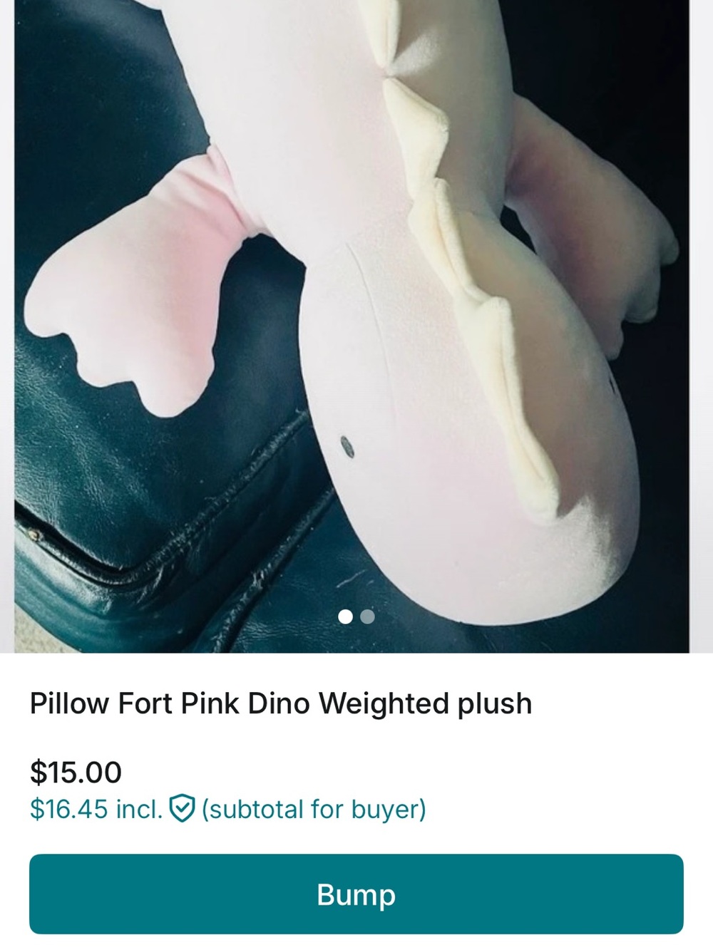 Pillowfort Pink Dino Plush Pillow with Cream Spikes